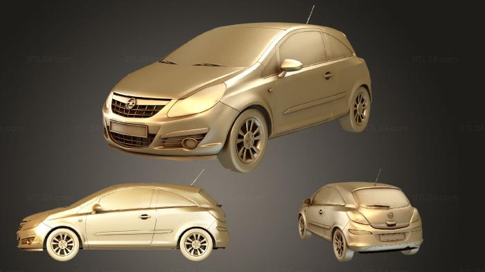 Автомобили и транспорт (Opel Corsa 2007, CARS_2912) 3D модель для ЧПУ станка